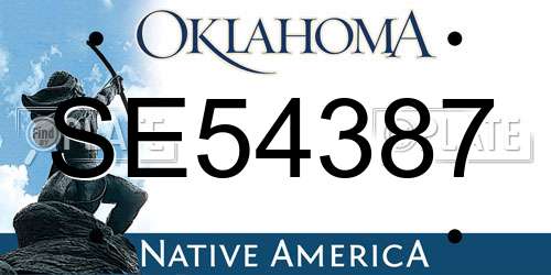 SE54387 Oklahoma License Plate