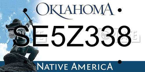 SE5Z338 Oklahoma License Plate
