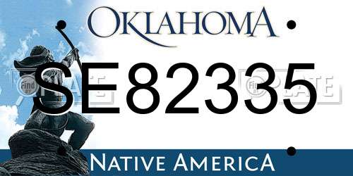 SE82335 Oklahoma License Plate