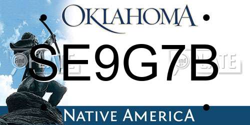 SE9G7B Oklahoma License Plate
