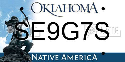 SE9G7S Oklahoma License Plate