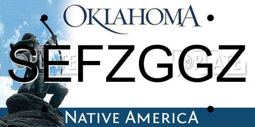 SEFZGGZ Oklahoma License Plate