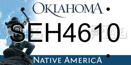 SEH4610 Oklahoma License Plate