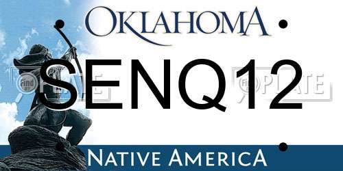 SENQ12 Oklahoma License Plate