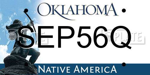 SEP56Q Oklahoma License Plate