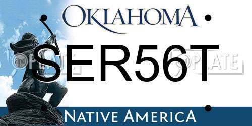 SER56T Oklahoma License Plate