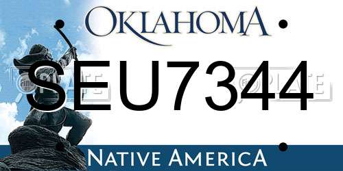 SEU7344 Oklahoma License Plate