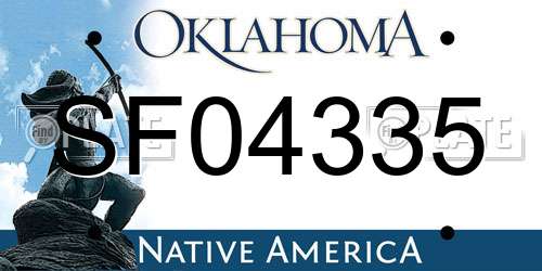 SF04335 Oklahoma License Plate