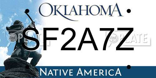 SF2A7Z Oklahoma License Plate