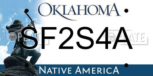 SF2S4A Oklahoma License Plate