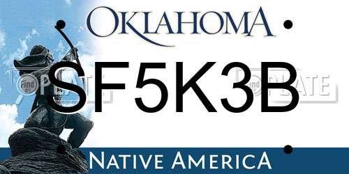 SF5K3B Oklahoma License Plate