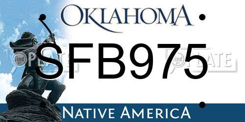 SFB975 Oklahoma License Plate