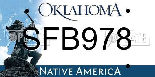 SFB978 Oklahoma License Plate