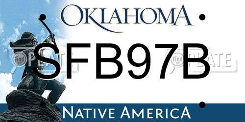 SFB97B Oklahoma License Plate