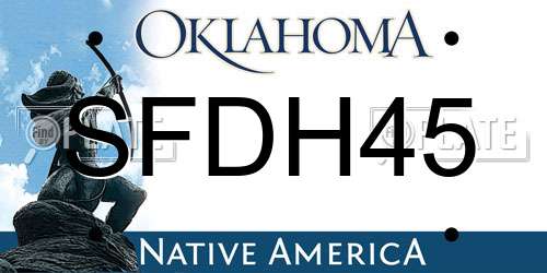 SFDH45 Oklahoma License Plate