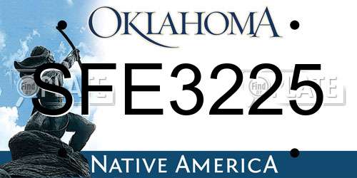 SFE3225 Oklahoma License Plate