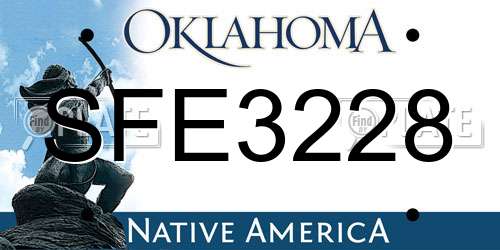 SFE3228 Oklahoma License Plate