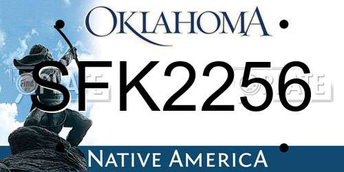 SFK2256 Oklahoma License Plate