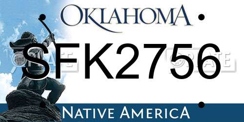 SFK2756 Oklahoma License Plate