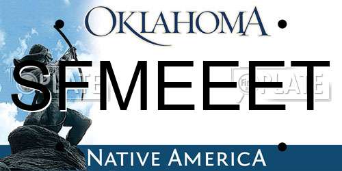 SFMEEET Oklahoma License Plate