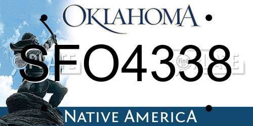 SFO4338 Oklahoma License Plate