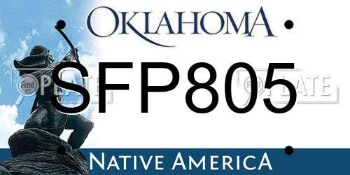 SFP805 Oklahoma License Plate