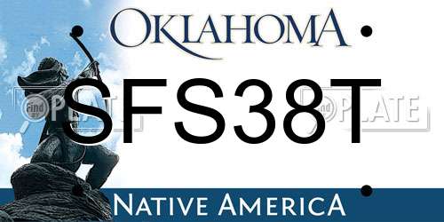 SFS38T Oklahoma License Plate