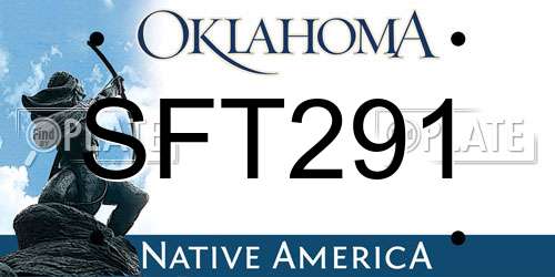 SFT291 Oklahoma License Plate