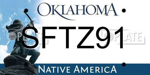 SFTZ91 Oklahoma License Plate