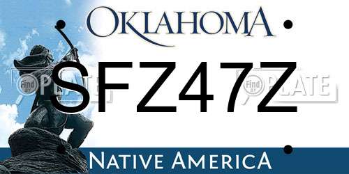 SFZ47Z Oklahoma License Plate