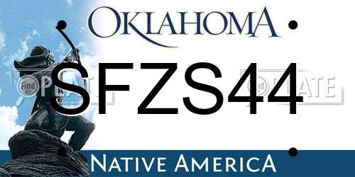 SFZS44 Oklahoma License Plate