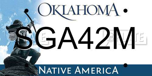 SGA42M Oklahoma License Plate