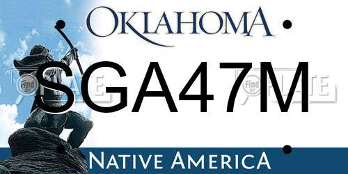 SGA47M Oklahoma License Plate