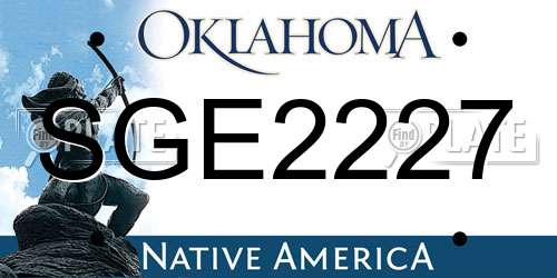 SGE2227 Oklahoma License Plate