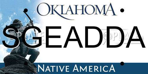SGEADDA Oklahoma License Plate
