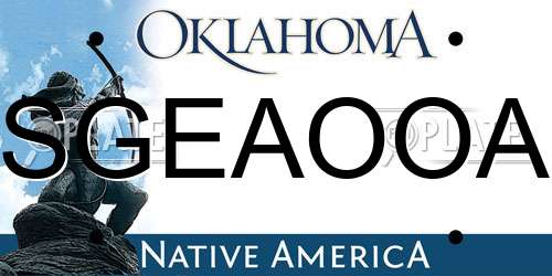 SGEAOOA Oklahoma License Plate