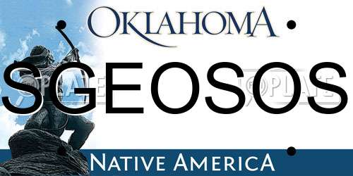 SGEOSOS Oklahoma License Plate