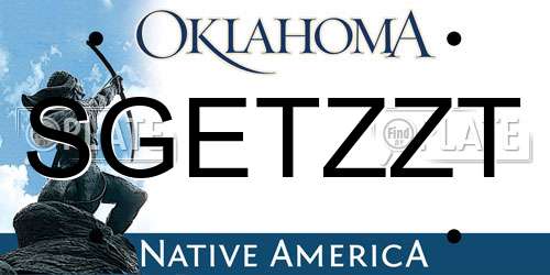 SGETZZT Oklahoma License Plate