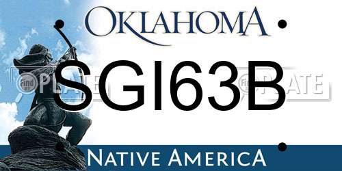 SGI63B Oklahoma License Plate