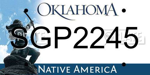 SGP2245 Oklahoma License Plate