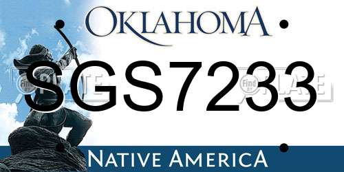 SGS7233 Oklahoma License Plate