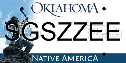 SGSZZEE Oklahoma License Plate