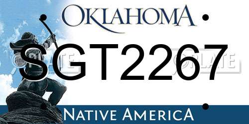 SGT2267 Oklahoma License Plate