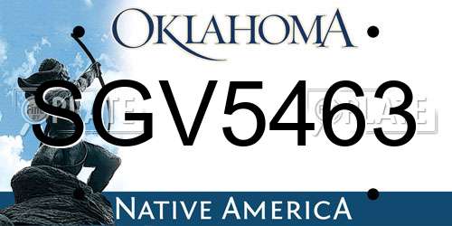 SGV5463 Oklahoma License Plate