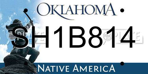 SH1B814 Oklahoma License Plate