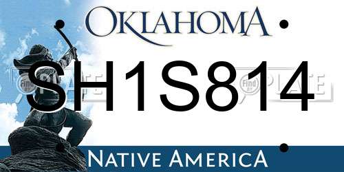 SH1S814 Oklahoma License Plate