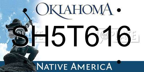 SH5T616 Oklahoma License Plate