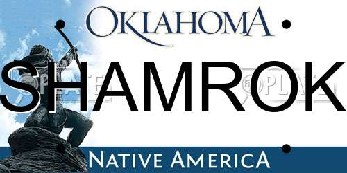 SHAMROK Oklahoma License Plate