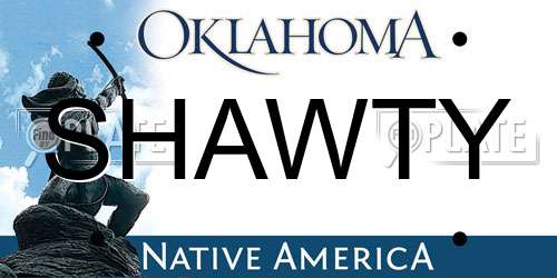 SHAWTY Oklahoma License Plate