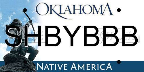 SHBYBBB Oklahoma License Plate